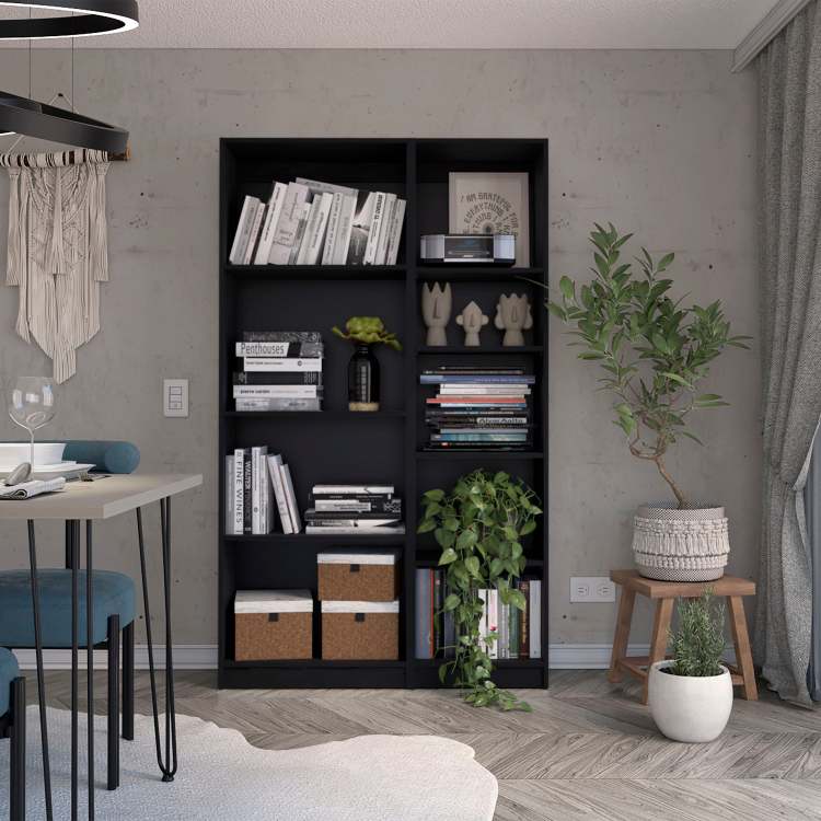 Wenge Slim 2 Piece Living Room Set With 2 Bookcases