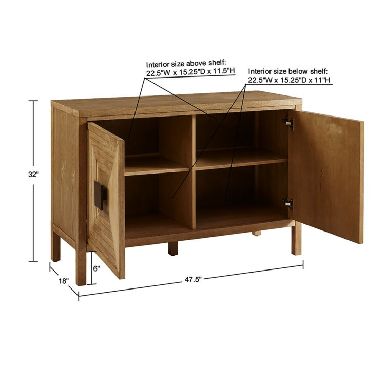2 Door Accent Cabinet With Adjustable Shelves