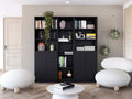 Wenge 3 Piece Living Room Set With 3 Bookcases