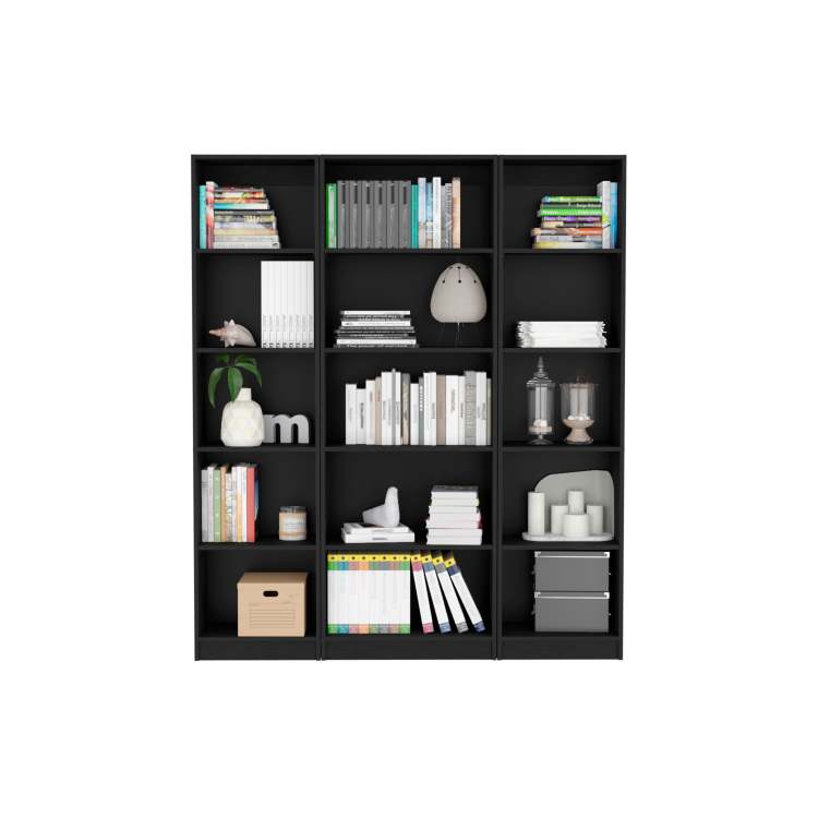 Wenge 3 Piece Living Room Set With 3 Bookcases