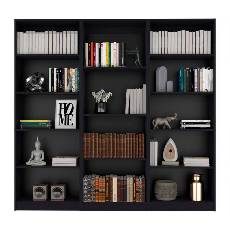 Wenge 3 Piece Living Room Set With 3 Bookcases