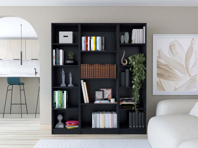 Wenge 3 Piece Living Room Set With 3 Bookcases
