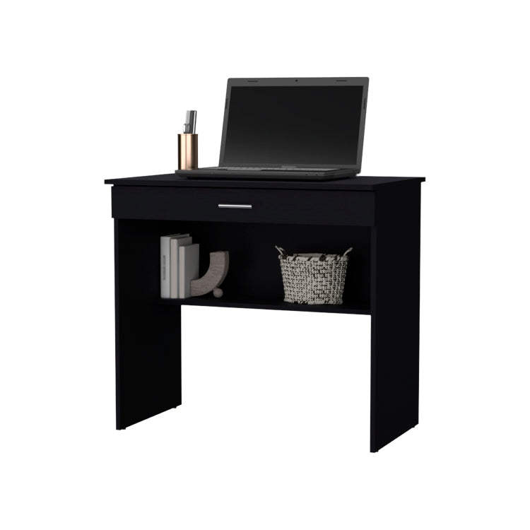 Kaylor Storage Desk, Modern Design With Drawer And Shelf