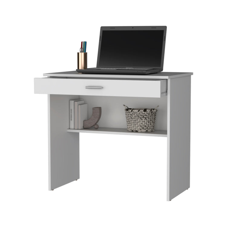 Kaylor Storage Desk, Modern Design With Drawer And Shelf