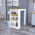 Cecil Kitchen Island, 3 Tier Shelf, Manufactured Wood Top