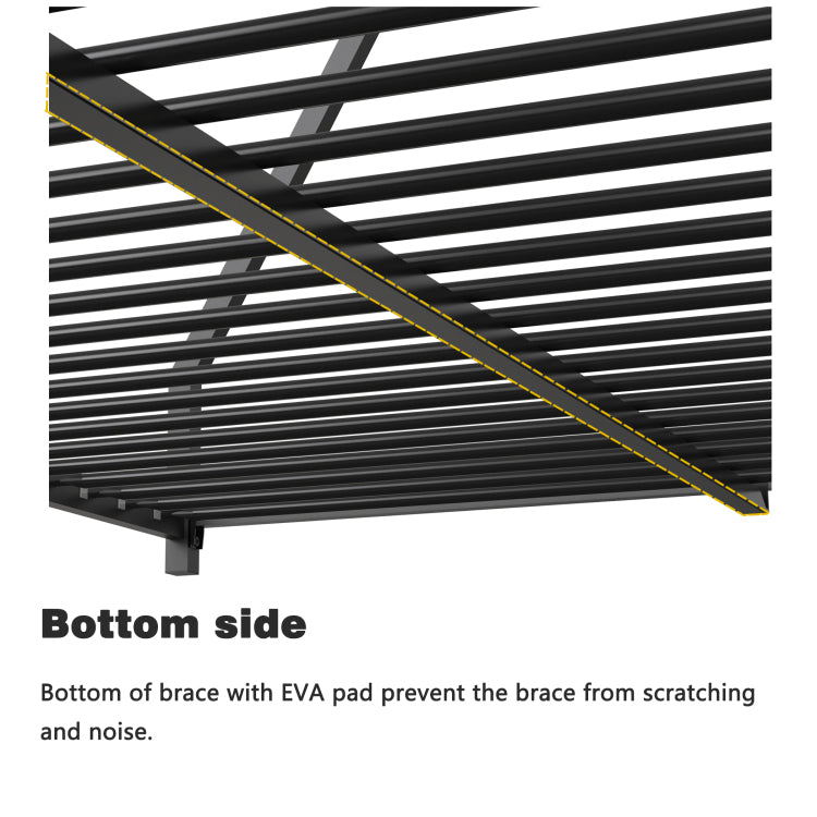 Adam Sturdy Full Over Full Bunk Bed Metal Black For Kids And Adult, Low Profile Full Over Full Bunk Bed With Ladder And Guardrails, Easy Climbing, Beds For Bedroom