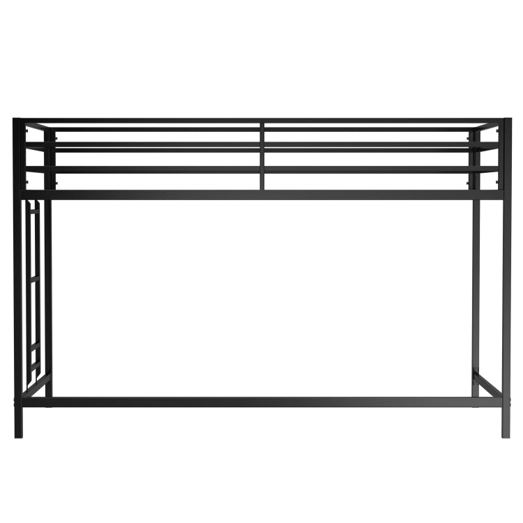 Adam Sturdy Junior Twin Loft Bed Black For Kids, Space Saving, Loft Bed With Easy Climbing Ladder And Guardrails, Loft Bed Frame For Bedroom