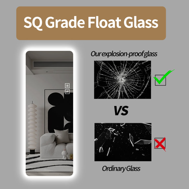 Full Length Mirror Lighted Vanity Body Mirror Led Mirror Wall Mounted Mirror Big Size Rounded Corners, Bedroom,Living Room,Dressing Room Hotel