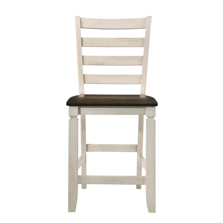 Oak And Antique White Counter Height Stools Set Of 2