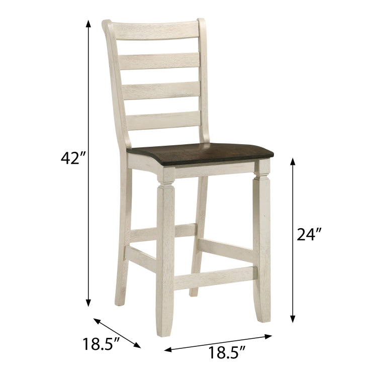 Oak And Antique White Counter Height Stools Set Of 2