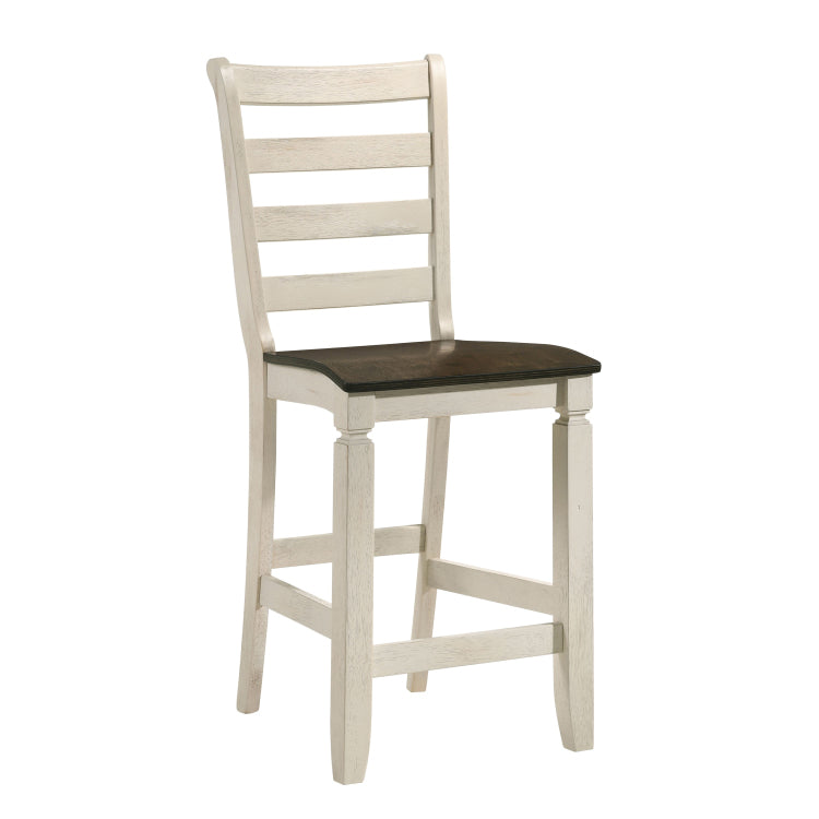 Oak And Antique White Counter Height Stools Set Of 2