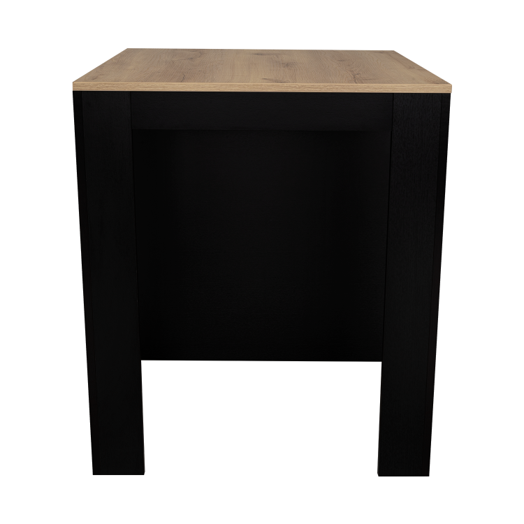 Tanna Kitchen Counter Dining Table ,Two Legs, Three Side Shelves Black Pine