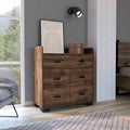 Alyn Dresser, Four Legs, Four Drawers, One Double Drawer, Superior Top Dark Brown