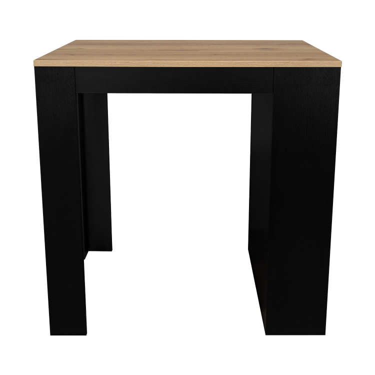 Tanna Kitchen Counter Dining Table ,Two Legs, Three Side Shelves Black Pine