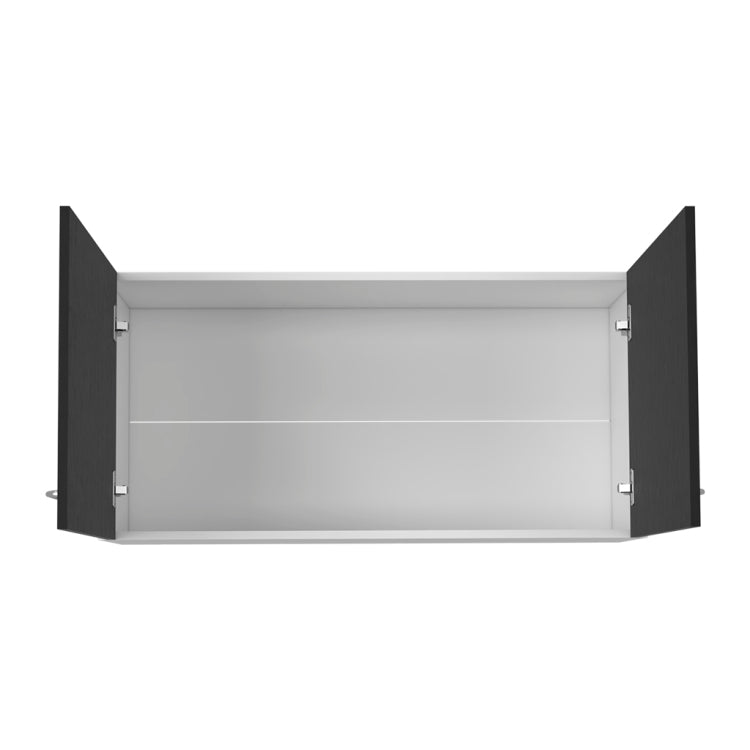 Wall Cabinet 19"H, Two Doors, Two Internal Shelves, Carbon Espresso White