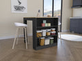 Tanna Kitchen Counter Dining Table ,Two Legs, Three Side Shelves Black Pine