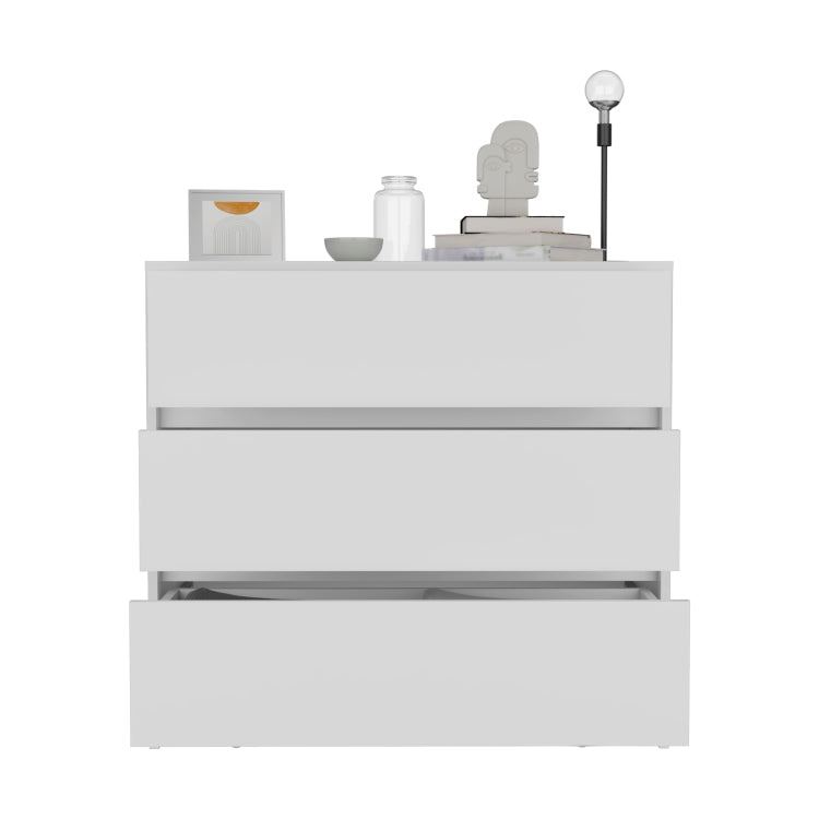 Austin Three Drawer Dresser, Pull Out Mechanism White