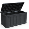 230 Gallon Large Outdoor Storage Xxl Deck Box For Patio Furniture, Outdoor Cushions, Garden Tools And Sports Pools Equipment, Waterproof Resin, Lockable, Black