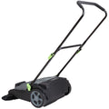 Walk Behind Hand Push Floor Sweeper, 25.6" Sweeping Width Floor Sweeper Manual Non Electric, 5 Gallon Waste Container, Angle & Height Adjustable Folding Handle For Walkway, Yard, Garage, Patio