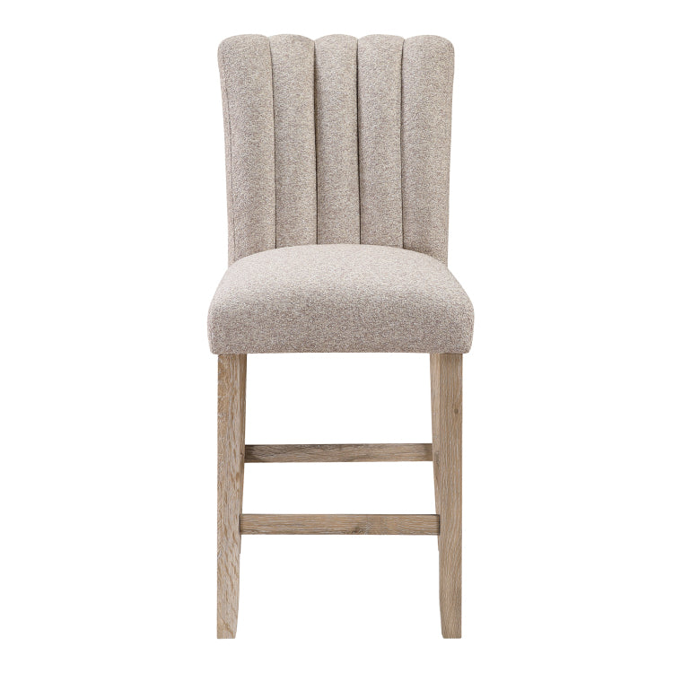 Mikha Natural Bar Table And Beige Bar Stools