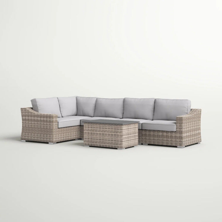 4 Person Wicker Outdoor Seating Set Fully Assembled Garden Sofa Group