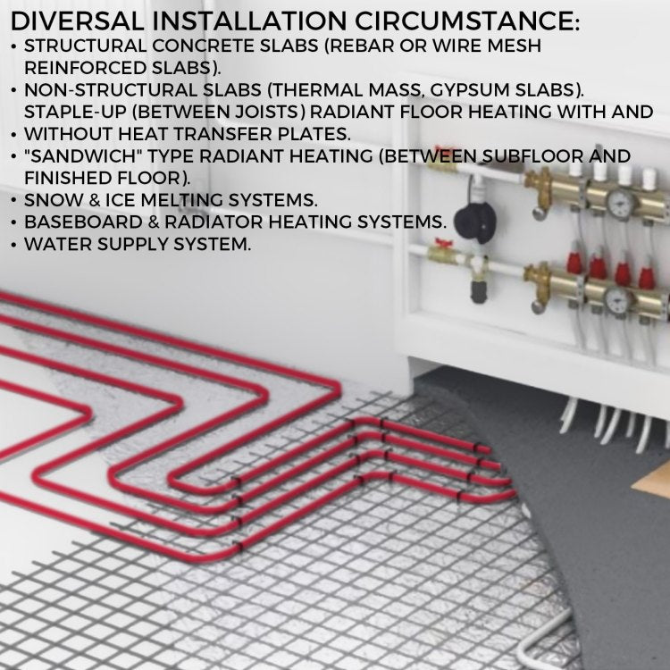 3 4" X 500Ft Pex Tubing Oxygen Barrier O2 Evoh Pex B Red Hydronic Radiant Floor Heat Heating System Pex Pipe Pex Tube 3 4" O2 Barrier, 500Ft Red