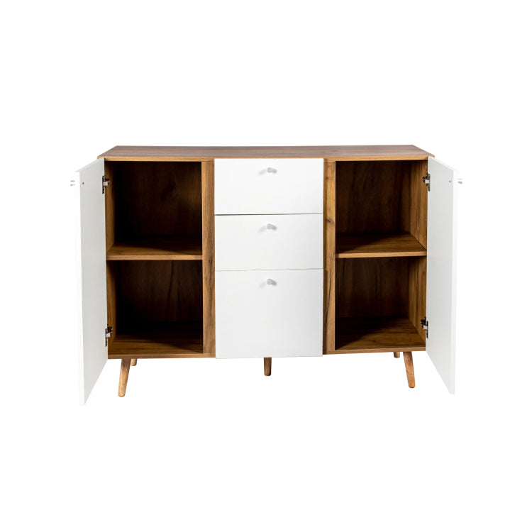 Sideboard Buffet Cabinet With 3 Drawers & 2 Doors,47.24"Buffet Cabinet With Adjustable Shelves For For Living Room Dining Room Hallway,Kitchen