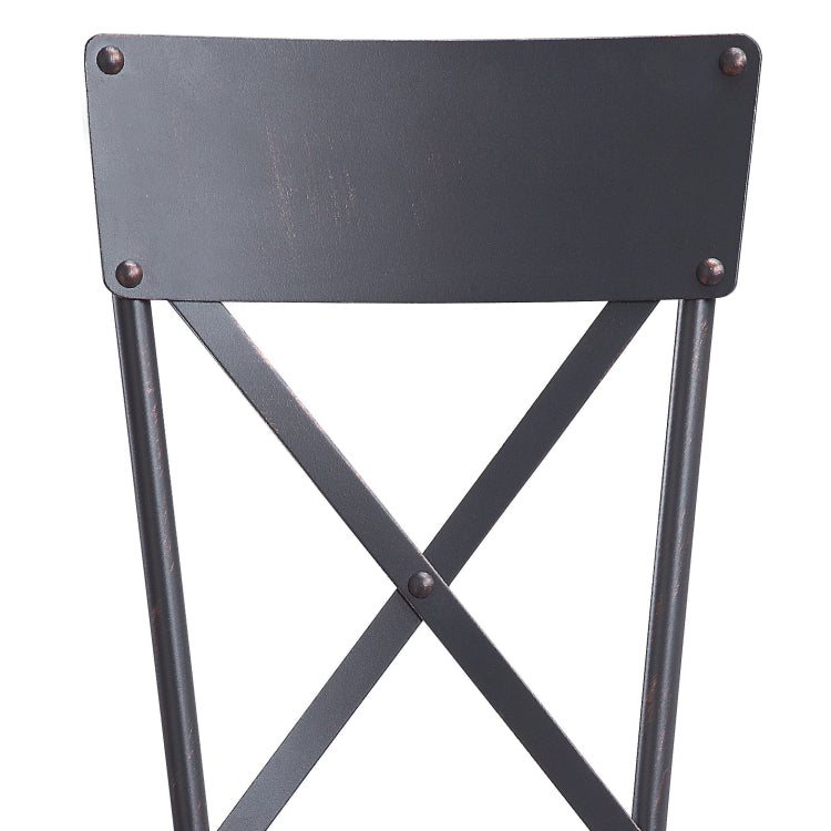 Edina Gray Fabric, Oak & Sandy Black Finish Side Chair Set Of 2