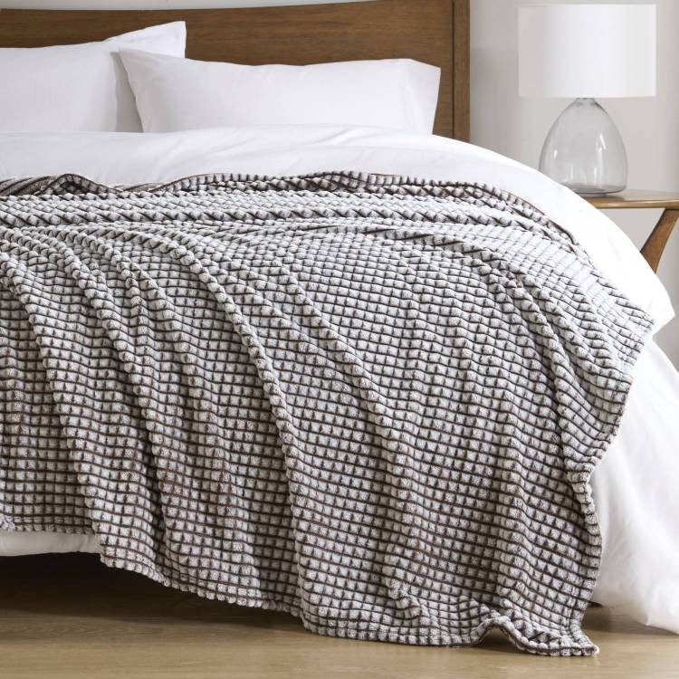 1 Pcs Full Queen Blanket Brown