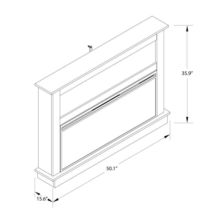 Ellsworth Wide Modern Electric Fireplace Insert With Mantel And Remote Control