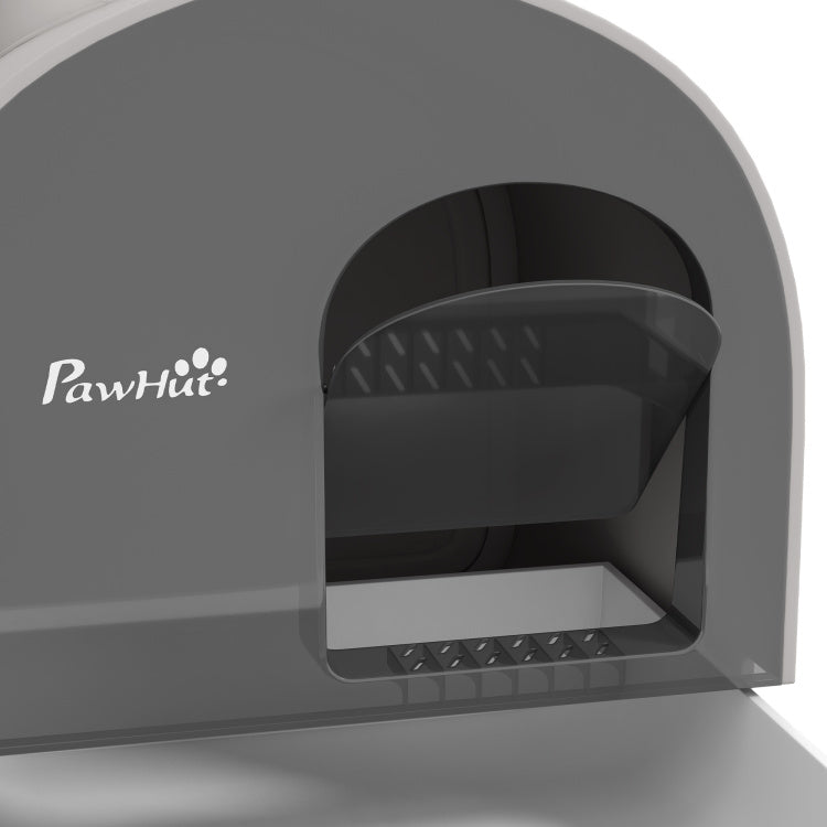 Pawhut Cat Litter Box With Lid, Covered Litter Box For Indoor Cats With Tray, Scoop, Filter, 17" X 17" X 18.5", Light Gray