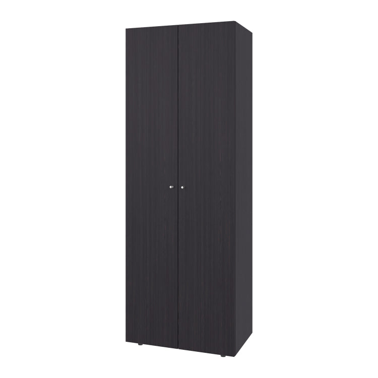 Basin 2 Door Tall Wardrobe Cabinet 66.9"H, Bedroom, Wenge