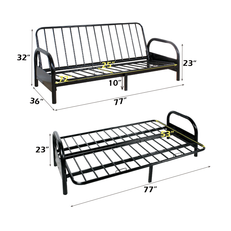 Alfonso Black Finish Adjustable Sofa Frame Cushion Not Included