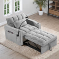 Convertible Sleeper Chair Sofa Bed Adjustable Pull Out Sleeper Chair Bed Multi Pockets Folding Sofa Bed For Living Room Bedroom Small Space,3 In 1 Sofa Bed