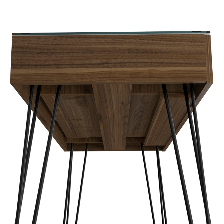 Kyoto 120 Writing Desk, Hairpin, One Drawer