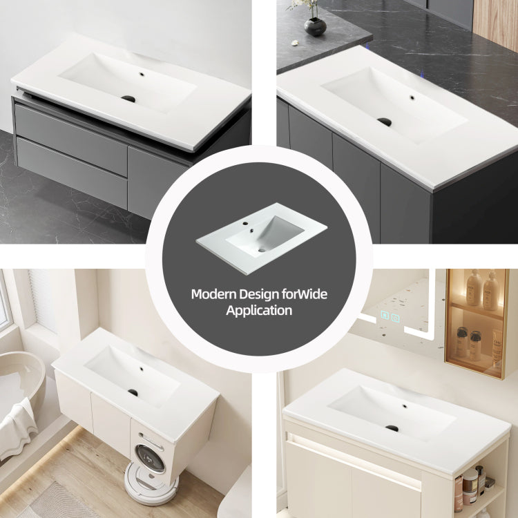 24" Bathroom Vanity Top Only, White Basin,Ceramic