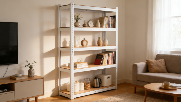 5 Tier Laminated White Metal Shelving Unit Adjustable Garage Storage Utility Rack Heavy Duty Shelves Organization Multipurpose Shelf Warehouse Basement Pantry 29" W X 12" D X 59" H 1Pack