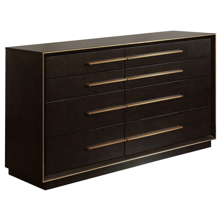 Prescott Smoked Peppercorn 8 Drawers Dresser
