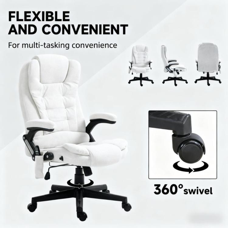 Massage Office Chair With Heat,High Back Massage Desk Chair With Reclining Backrest