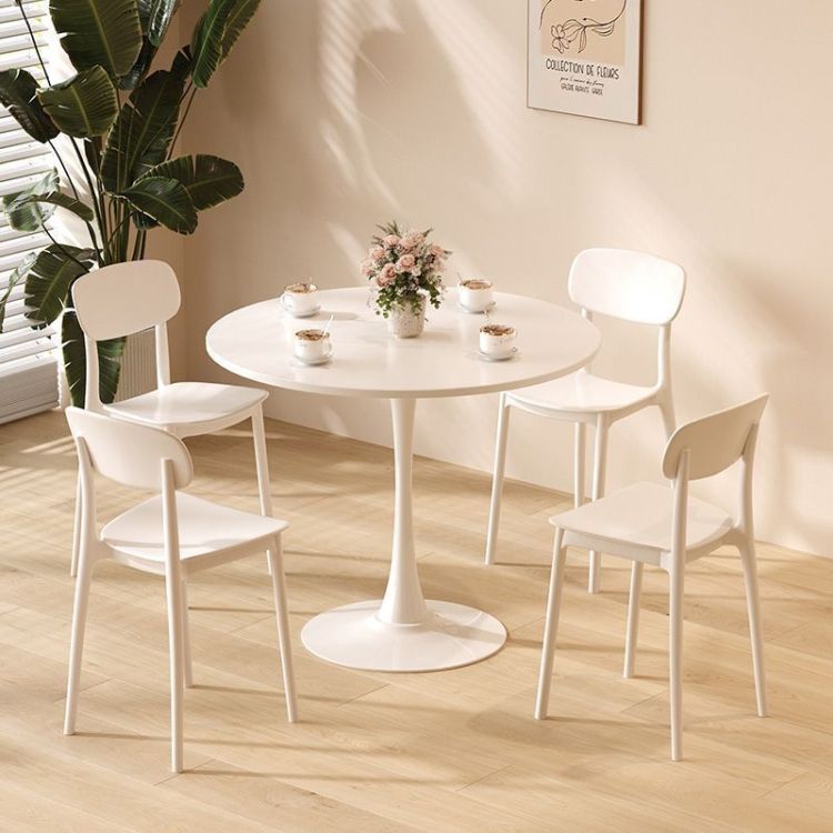 Modern Round Dining Table, 31.5'' Kitchen Dining Room Furniture, Coffee Table, Leisure Table, Living Room Table, Oval Dining Table, Whtie