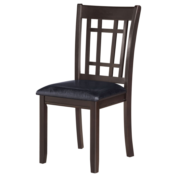 Espresso And Black Lattice Back Side Chairs Set Of 2