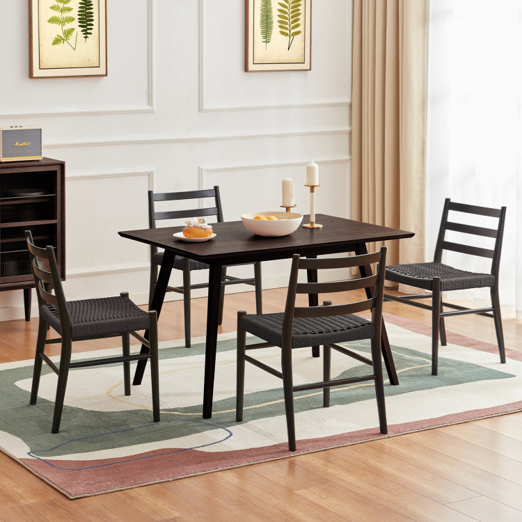Wood Rattan Dining Room Chairs Set Of Two With Comfortable Woven Seat,Fully Assembled