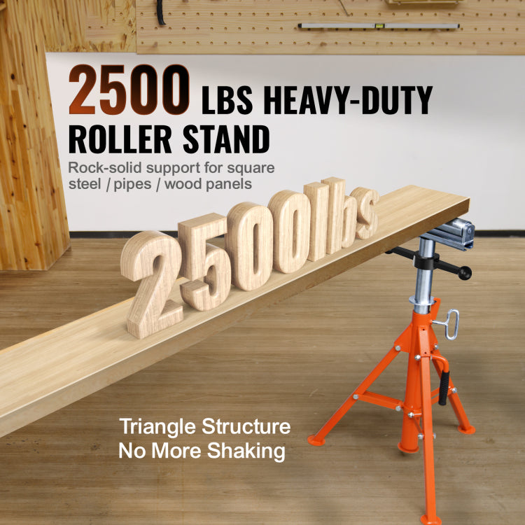 Roller Stand 2500 Lbs Load 27.6" 52" Height Adjustable 45# Steel Foldable