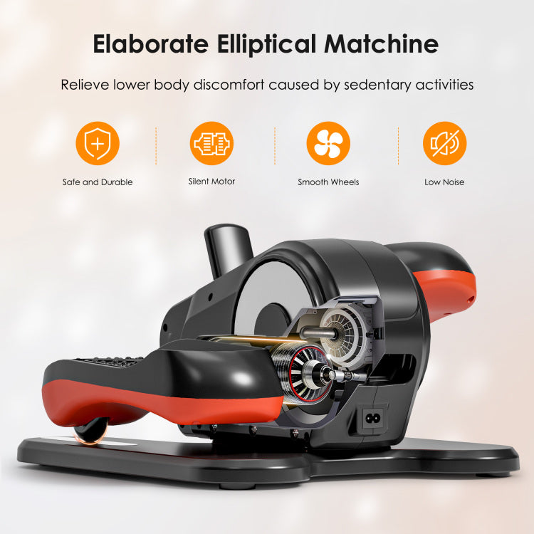 Under Desk Elliptical Machine 12 Speeds, Remote Control, Bidirectional Pedals , Silent Seated Exerciser For Seniors & Rehabilitation