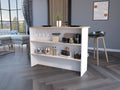Crete Kitchen Island, Kitchen Bar With 3 Tier Shelves