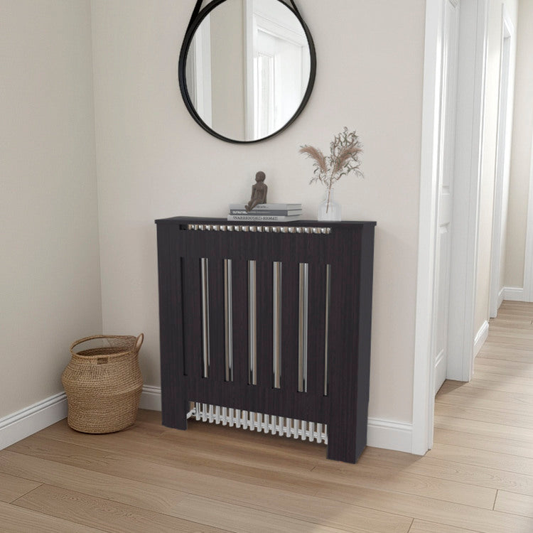 Radiator Cover Cabinet, 1 Shelf, Black Wengue
