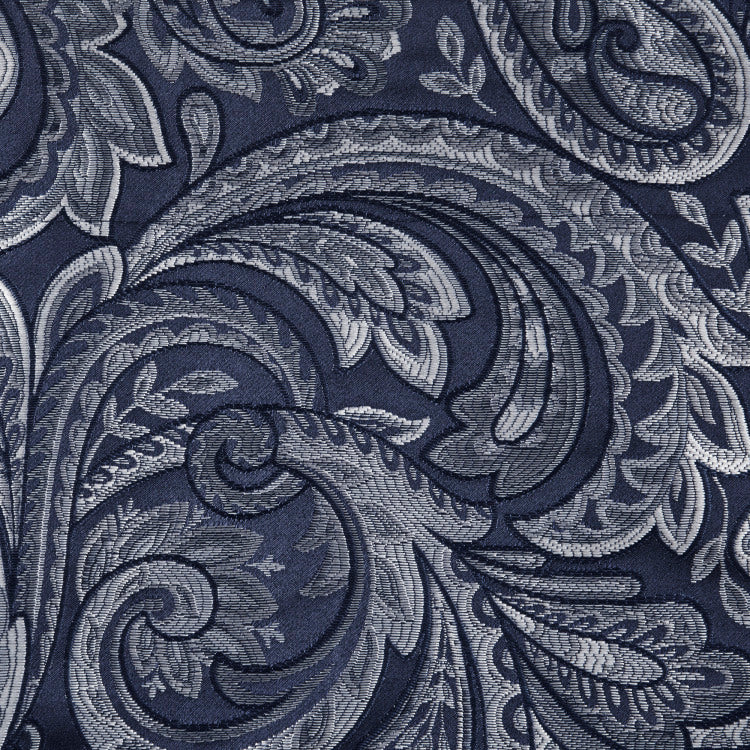 Jacquard Window Rod Pocket Valance With Ds Navy 50X18"
