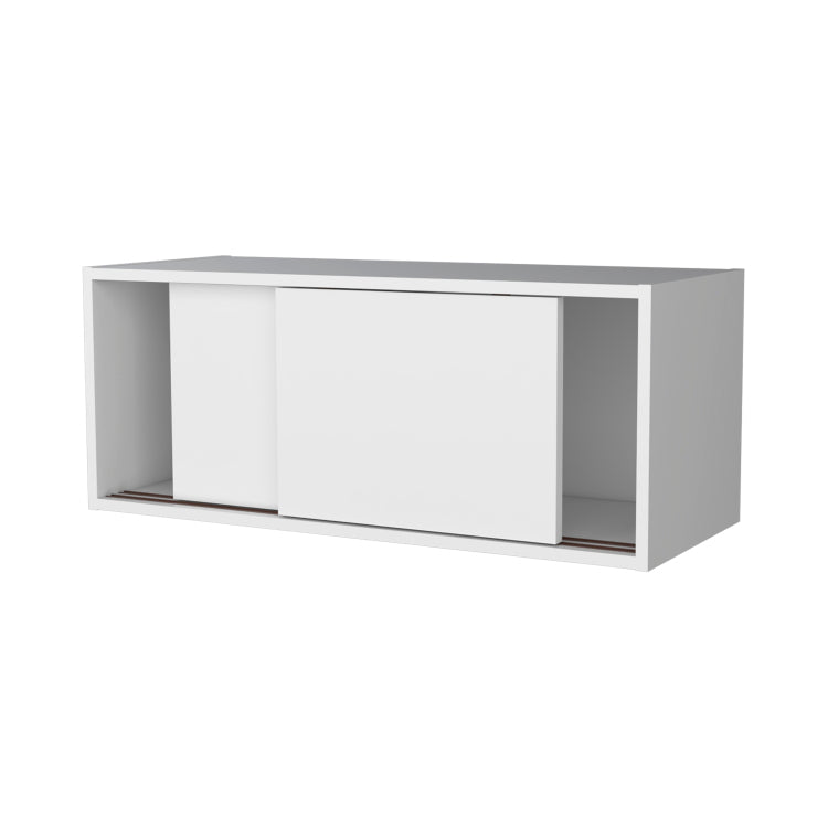 Anegam Floating Cabinet With Sliding Door, White