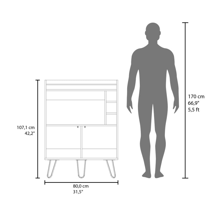 Platea Bar Cabinet, Living Room, White Macadamia