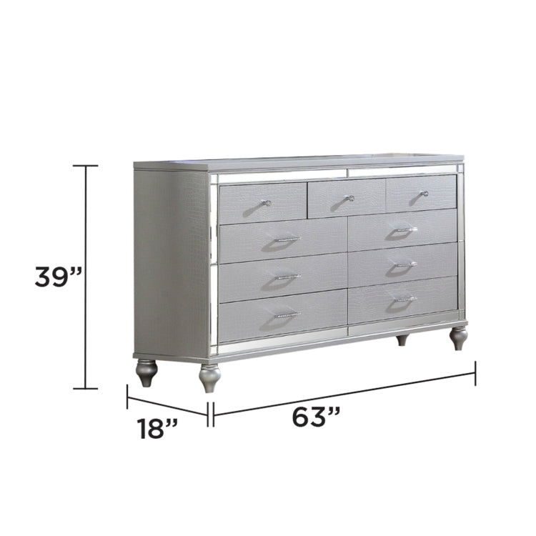 Sterling King 4 Pc Led Bedroom Set Made With Wood In Silver Nj Inventory